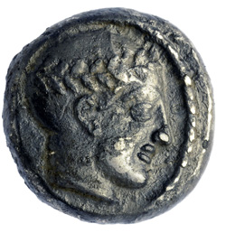 Coin from the reign of King Antiochus III. Photo: Clara Amit, courtesy of the Israel Antiquities Authority