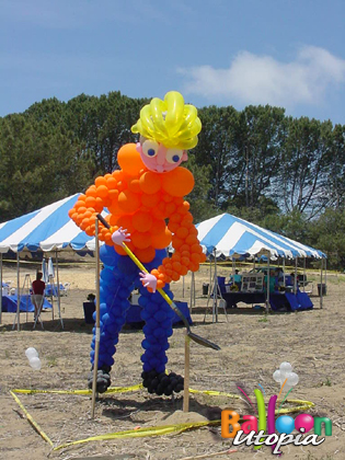 Life-Size Balloon Construction Worker