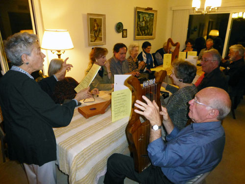 Eileen Wingard conducts a biblical jam session