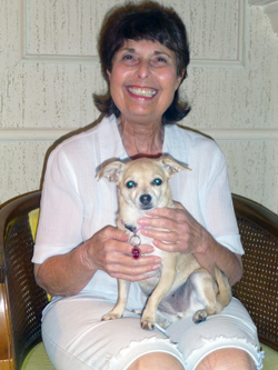 Sue Marder with Little Love, the chihuahua