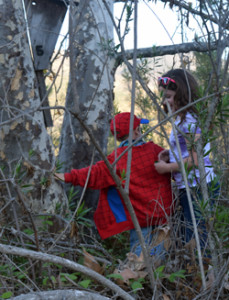 Pupils from Chabad of East County prepare to give a tree a birthday hug