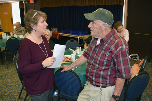 Elissa Landsman, program director at JFS College Avenue Older Adult Center, and Harry Rosen