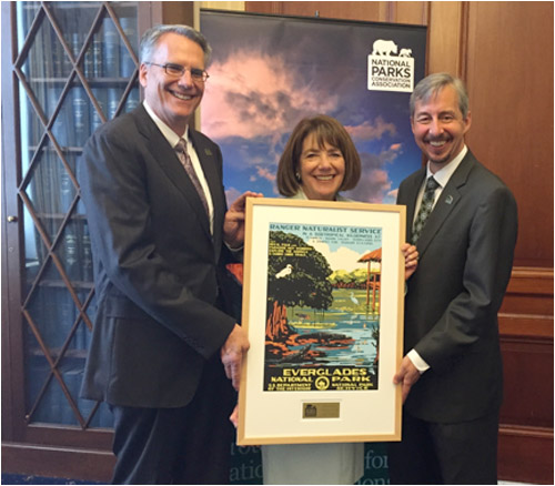 From left to right: Clark Bunting, NPCA President & CEO, Rep. Susan Davis,  and Craig Obey, NPCA Senior VP, Government Affairs 