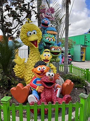 Sesame Street characters may be  encountered wherever one goes at Sesame Place. (SDJW photo)